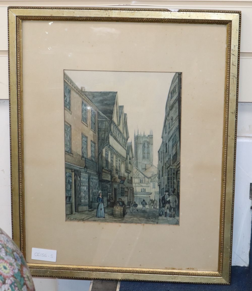 F. L. Tavare, watercolour, Street scene, signed, 30 x 23cm